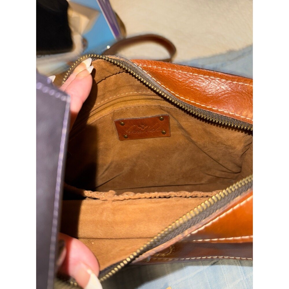 Vintage Patrica Nash Brown Leather Crossbody Shoulder Bag Purse - Picture 4 of 6